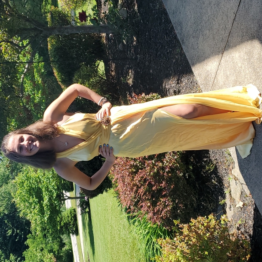 ABS Essentials yellow formal dress